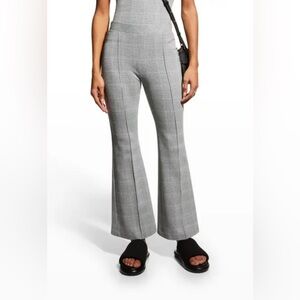 Rosetta Getty PRINCE OF WALES JACQUARD FLARE-LEG ANKLE PANTS IN MULTI Large